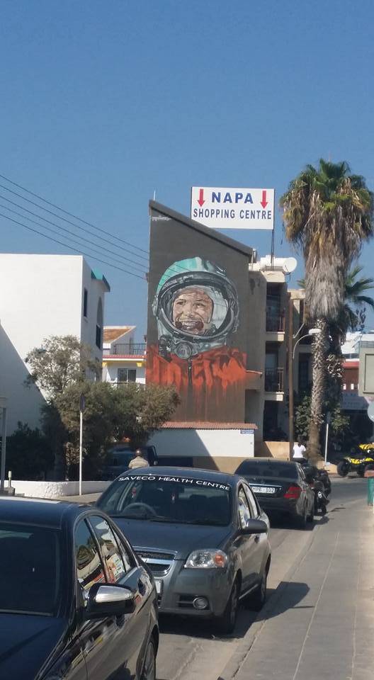 Graffiti in Cyprus - My, Yuri Gagarin, Graffiti, Cyprus, Street art