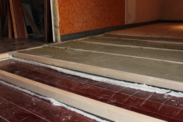 Soundproofing the floor in the apartment (floor on logs) - My, Soundproofing, Noise isolation, Repair, Apartment, Longpost