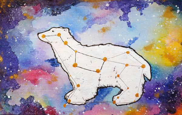 Bear :) - My, My, Postcard, Watercolor, Constellations, Creation, Drawing, Artist