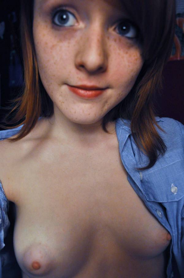 Freckled - NSFW, Beautiful girl, Boobs, Strawberry, Freckles