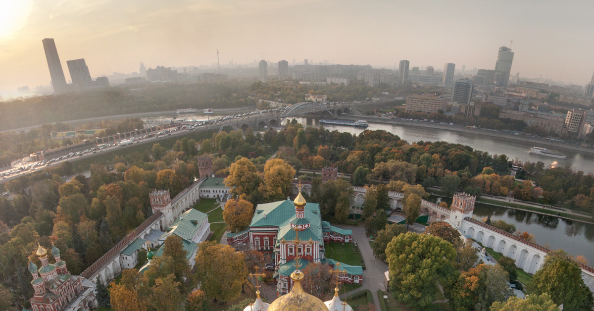 Симоновский монастырь Москва с коптера панорама