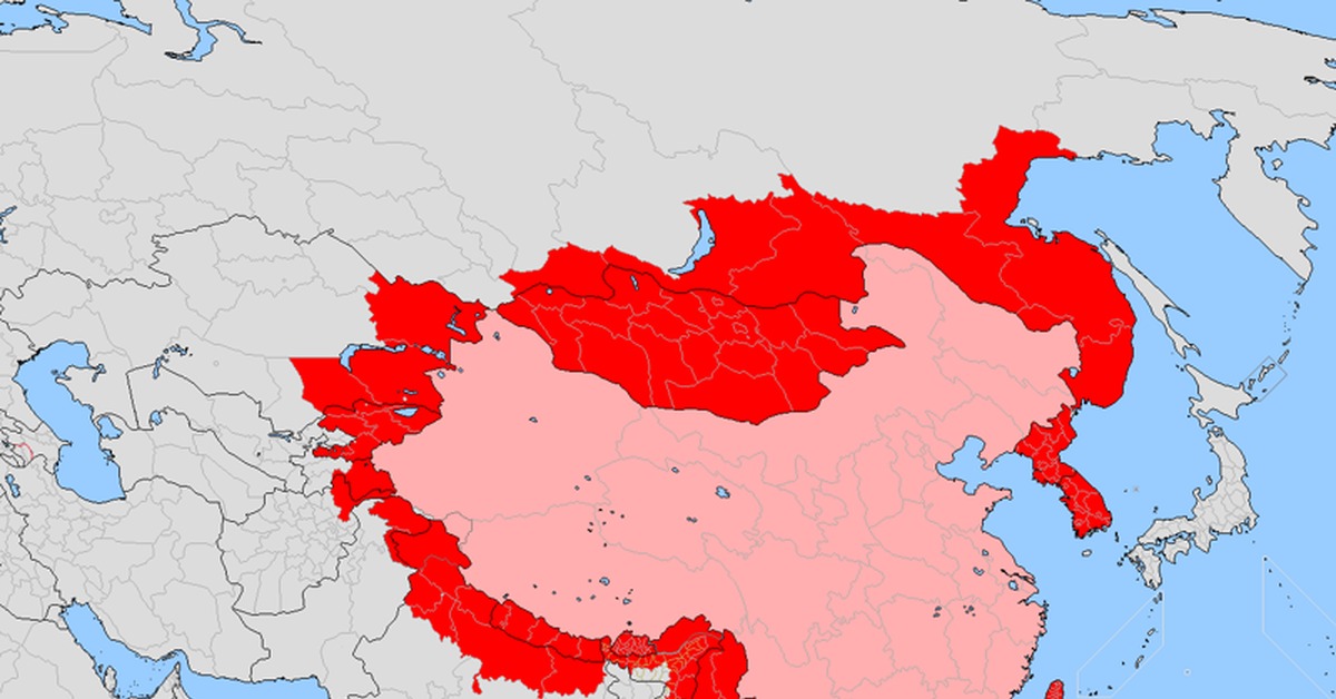 Карта рф с китаем