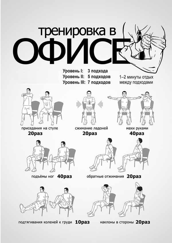 Workout in the office - Infographics, Office, Physical Education