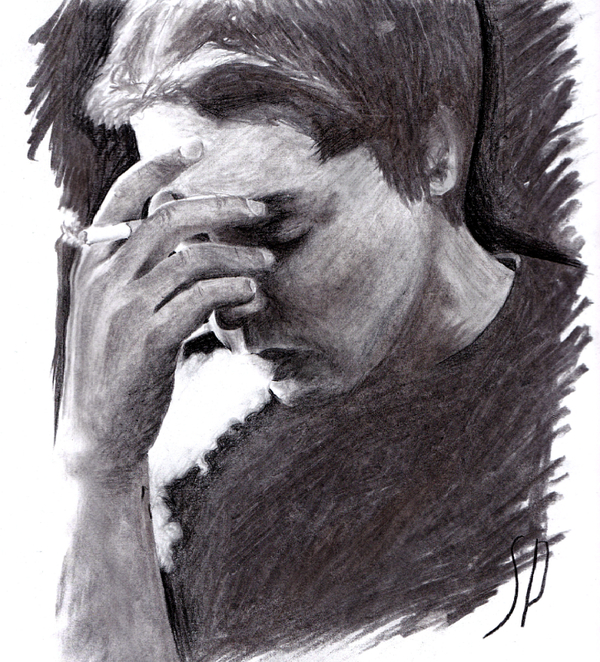 Charcoal portrait - , Portraits of people, Charcoal drawing, Graphics, Guys, Portrait, Drawing, My