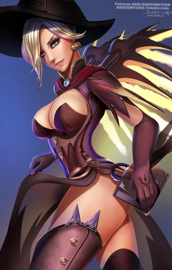 Witch Mercy Art - Overwatch, Mercy, Art, Game art, 