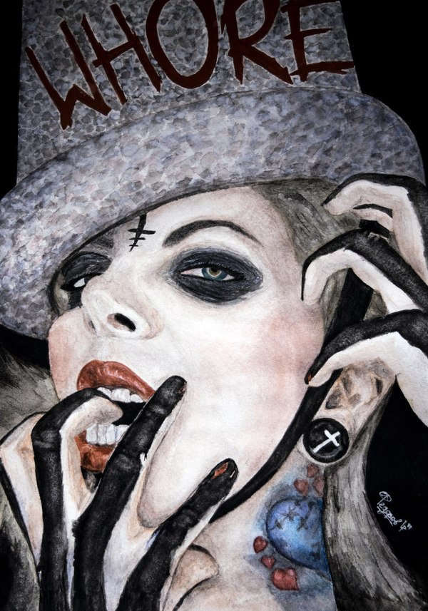 Maria Brink - My, My, Drawing, Watercolor, Rock, Metal, Maria Brink, In This Moment