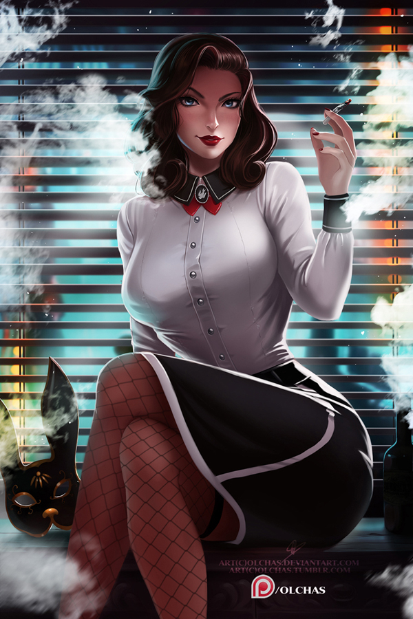 Elizabeth, BioShock Infinite: Burial at Sea by OlchaS - NSFW, Olchas, BioShock, Элизабет, Нуар, Эротика, Rapture, Bioshock Infinite burial at se, Bioshock Infinite, Длиннопост, Bioshock Infinite: Burial at Sea