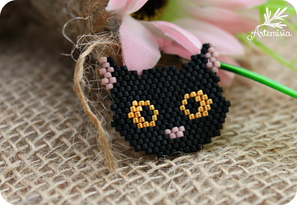 cat brooches - My, cat, Sailor Moon, Brooch, Beads, Longpost, My, Presents, With your own hands