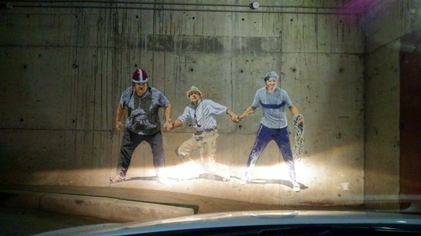 Graffiti at the exit from the underground parking. - My, Graffiti, Permian, Leonid Gaidai, Caucasian captive