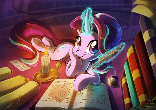 Study, study and study again - My little pony, PonyArt, Starlight Glimmer, Light262