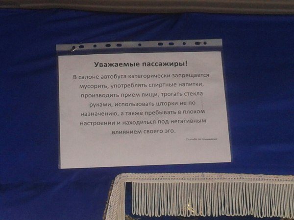 Мы все пассажиры в этом автобусе жизни - Моё, Автобус, Юмор, Объявление, Эго, Настроение, Тег