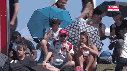 The cutest reaction of a girl who saw herself on the screen - Formula 1, The Grand Prix, , Milota, Makeup, GIF