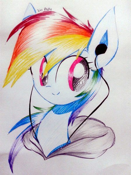 Listening to music. - My little pony, Rainbow dash