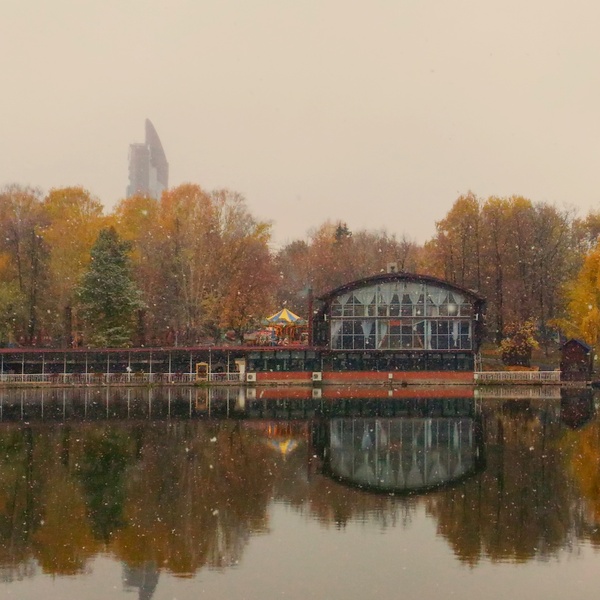 Autumn mood - My, Autumn, Snow, Water, Reflection