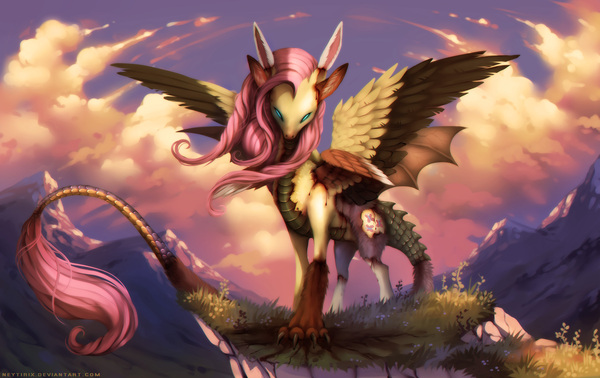 Flutterdie. - My little pony, Fluttershy, Neytirix, Art