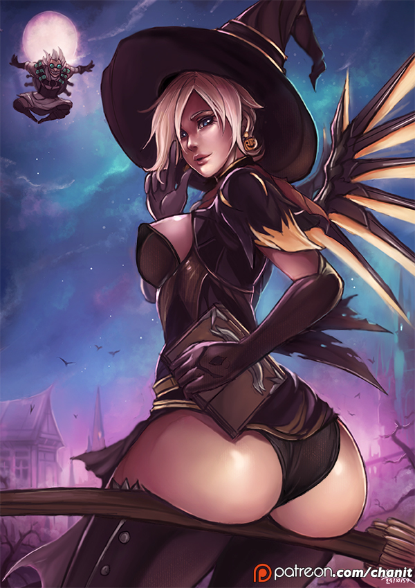 Witch mercy - NSFW, Overwatch, , Junkrat, Mercy, , Blizzard, Art