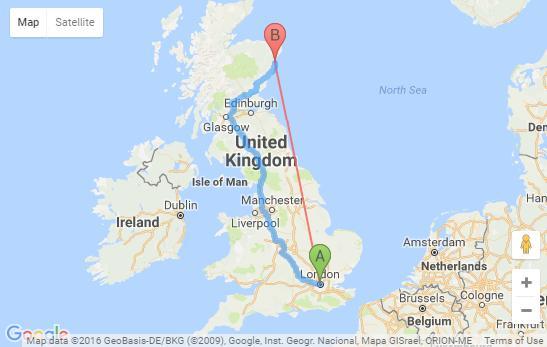 Check the distance between any cities in England on a map of the world - My, , , Longpost