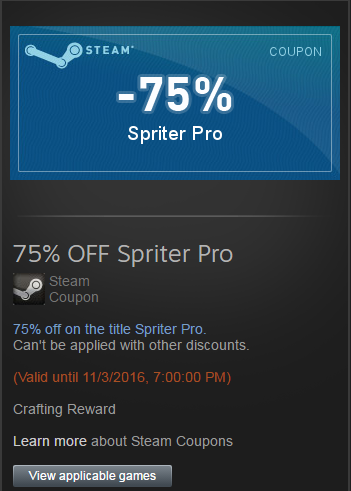     Spriter Pro 75%.  ,  . Spriter PRO,   Steam, 