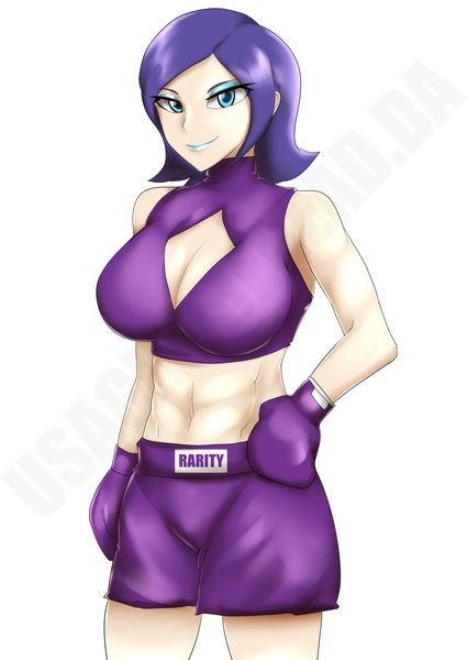 I would be with this ... also entered the ring. - My little pony, Rarity, Humanization, Art, Anime, MLP Edge, Bra, Boxing