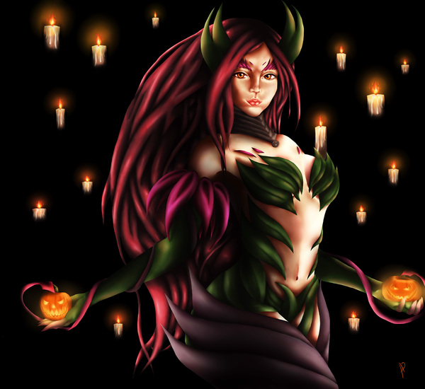 Happy Halloween - My, Drawing, League of legends, Halloween, Friday, My, Images, Art, Girls