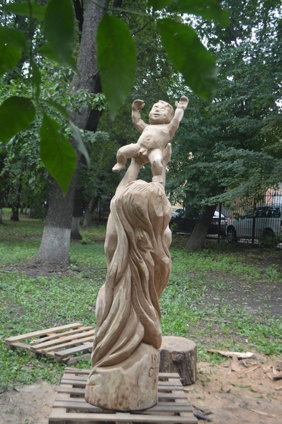 Thank you mom! Incredibly touching video - Alexander Ivchenko, Chainsaw sculpture, Voronezh, Chainsaw, , Monument, Video, Longpost