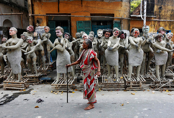 Clay idols of Dakinis. - India, Horror, Sculpture
