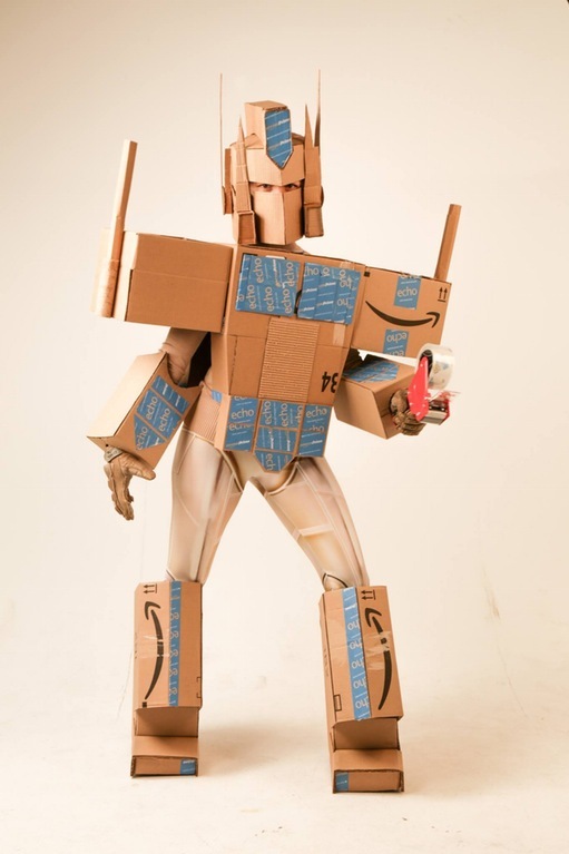 The office held a competition for the best Halloween costume. - Box, Amazon, Costume, Transformers