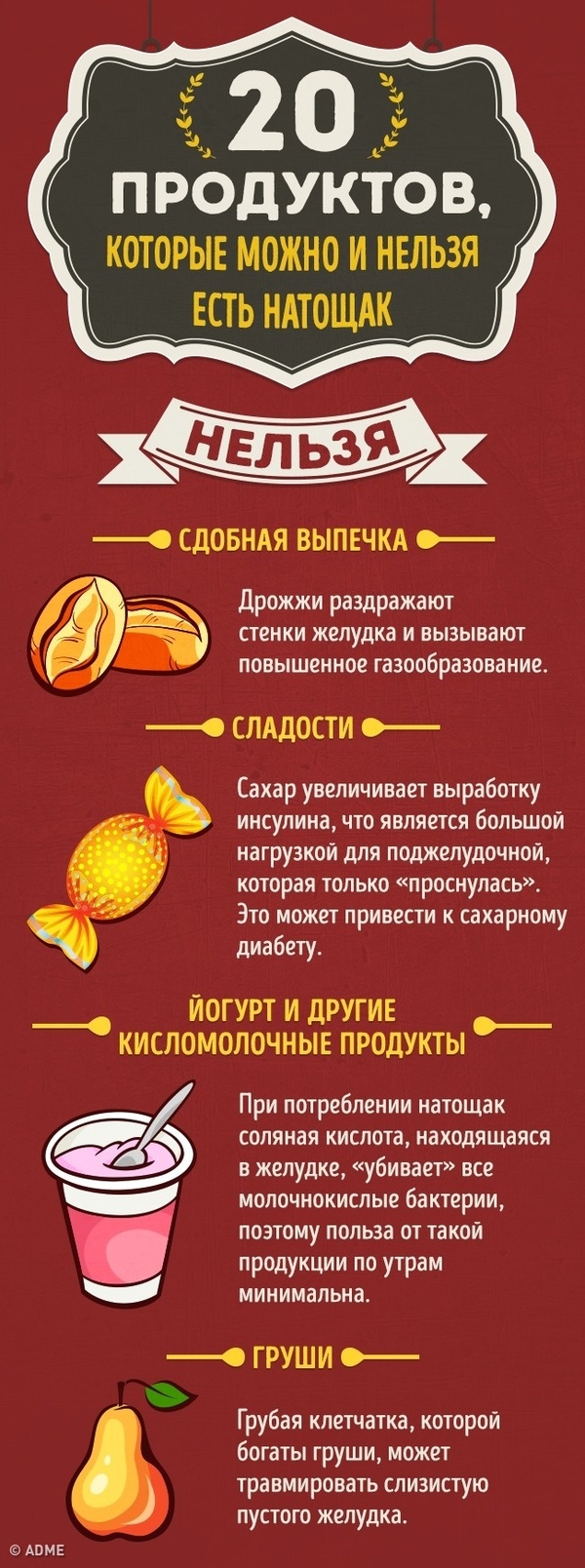 20 продуктов, которые можно и нельзя есть натощак - Еда, Натощак, Польза, ADME, Совет, Длиннопост