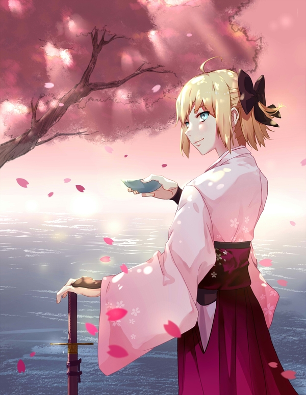 Sakura saber - Anime, Fate, Koha-Ace, Okita souji, Anime art