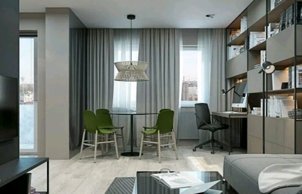 Studio apartment, interior design in the style of Monochrome - Design, Interior Design, Blog, Interior