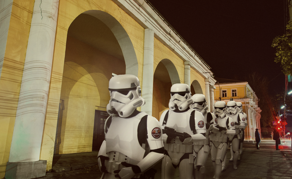 Imperial stormtroopers in the city