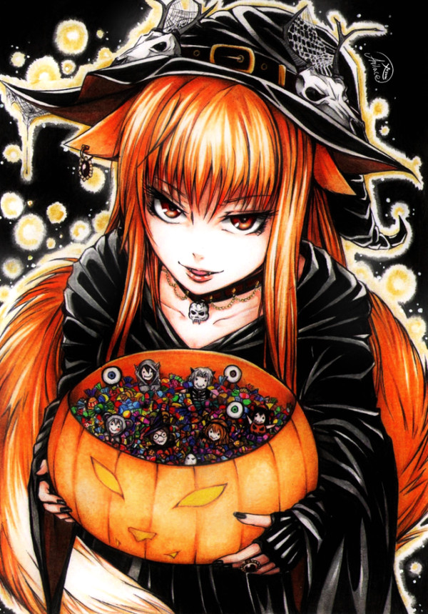 Trick or treat! Anime Art, , Spice and Wolf, Holo, 