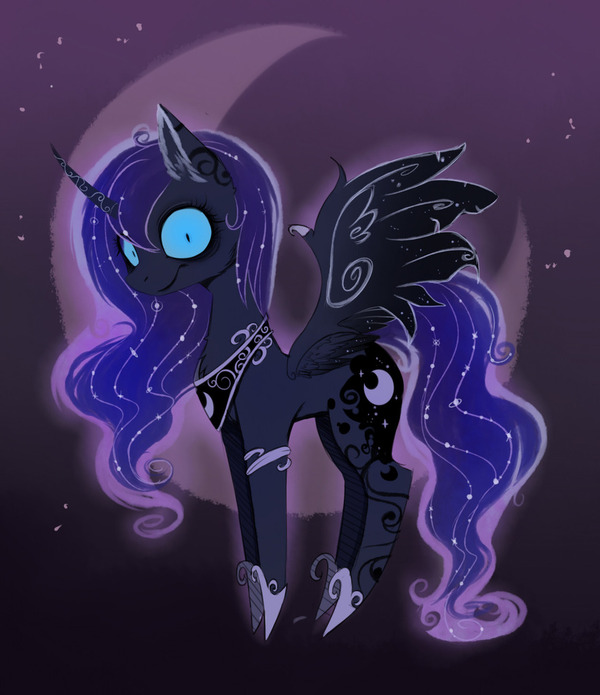 Dark side of the Moon - My little pony, Princess luna, , Tim Burton