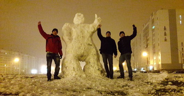 And we have autumn. - Autumn, My, Winter, snowman, Republic of Belarus