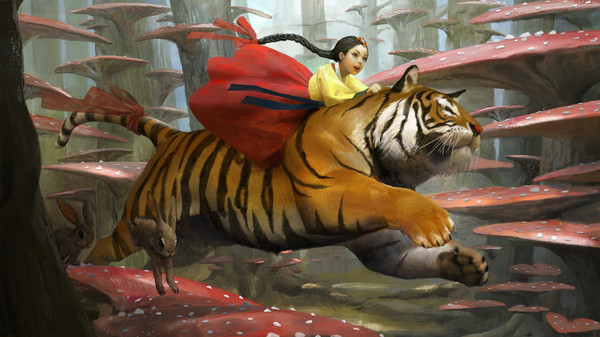 Riding tiger.