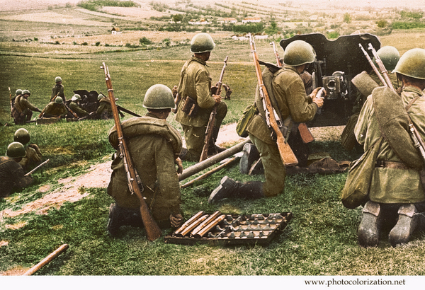 My colorization. - My, Colorization, The Great Patriotic War, The fight, Photoshop