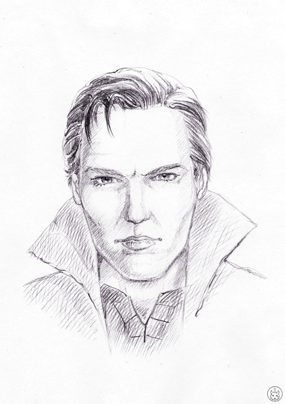 Male magical portrait - My, Benedict Cumberbatch, Doctor Strange, Portrait, Drawing, My