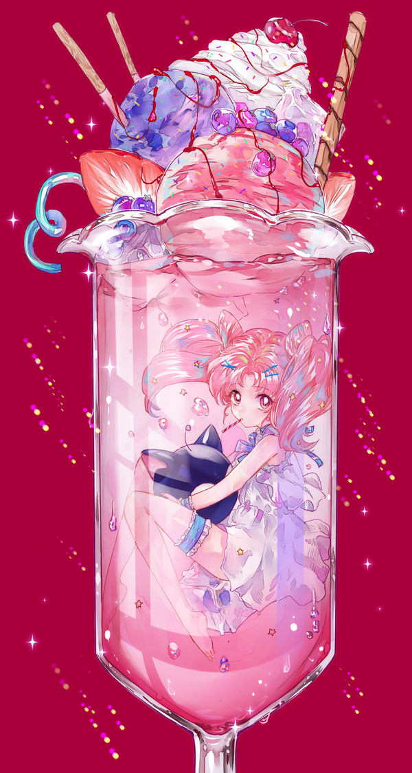 Bishoujo Senshi Sailor Moon - Anime art, Anime, Sailor Moon, Tsukino Chibiusa, Luna, 