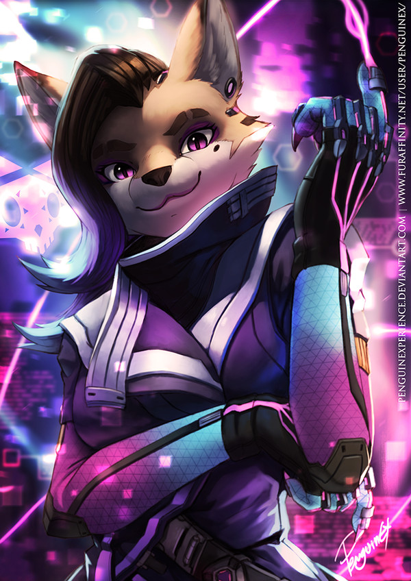 Sombra. - Фурри, Антро, Арт, Crossover, Overwatch, Sombra, Penguinex, Кроссовер