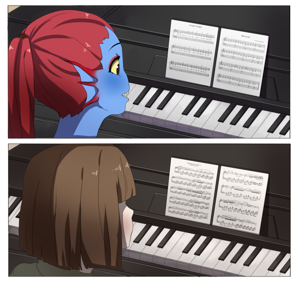 She's Playing Piano Undertale, Asgore, Undyne, Chara, 