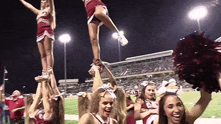 Mannequin Challenge from fans and cheerleaders - GIF, Mannequin challenge, Cheerleading, The sea is worried once