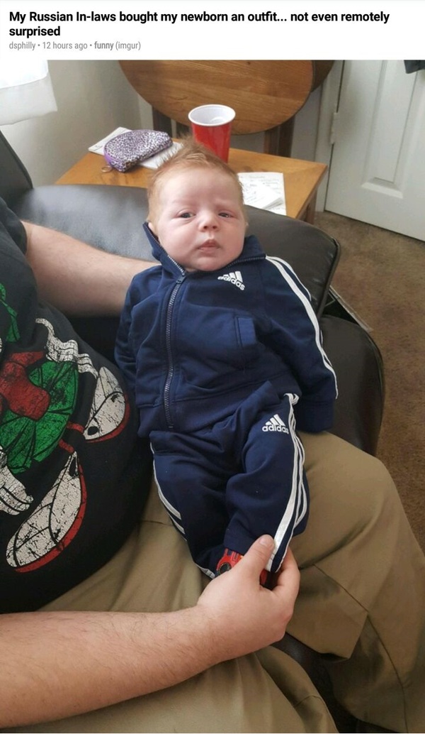 Our Russian relatives gave my newborn a set of clothes... and I'm not surprised at all - Adidas, Definition, Children