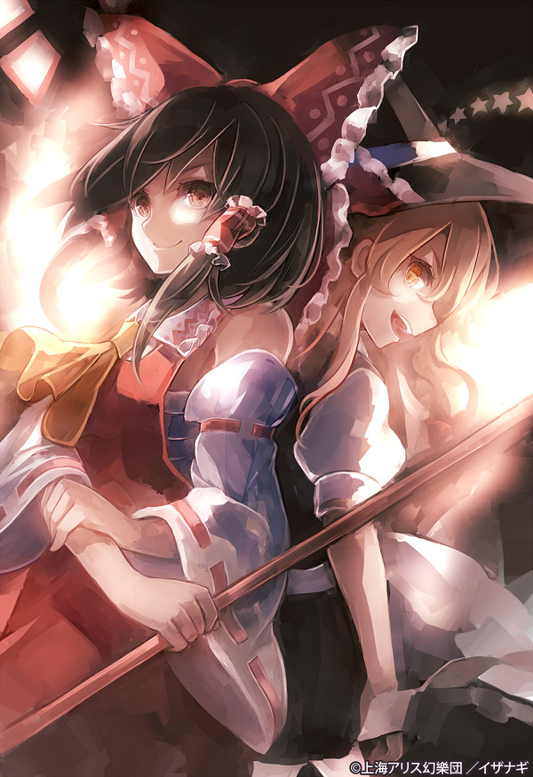 Anime art , Anime Art, Touhou, Hakurei Reimu, Kirisame Marisa