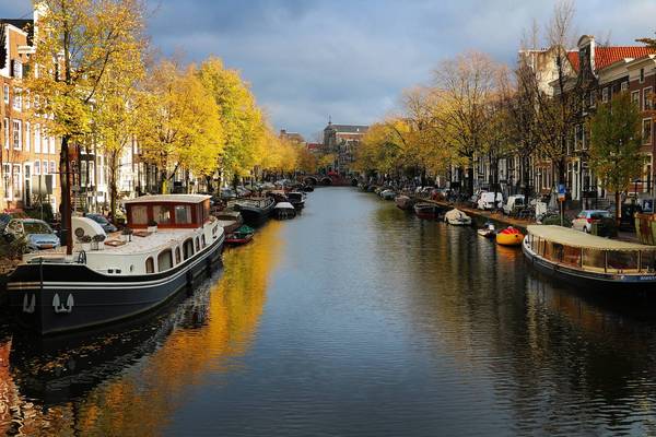 Amsterdam in autumn. - Photo, Landscape, Country, Amsterdam, Autumn, Channel