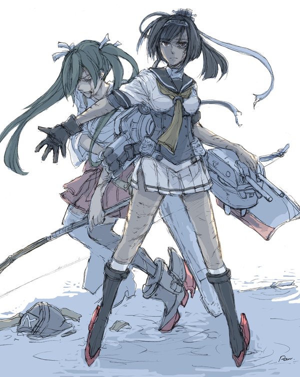 Akizuki and Zuikaku - Kantai Collection, Anime Art, Kanmusu, Akizuki, Zuikaku