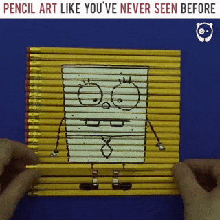 Drawing on pencils - GIF, Pencil, Art, Drawing, SpongeBob, Breaking Bad, Fight club, Batman, Fight Club (film)
