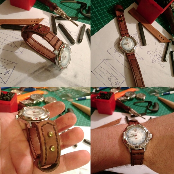 Inspired by the post of comrade @cadaverous, I decided to bring my old army watch back to life. - Clock, , Samopal, Leather, Rukozhop