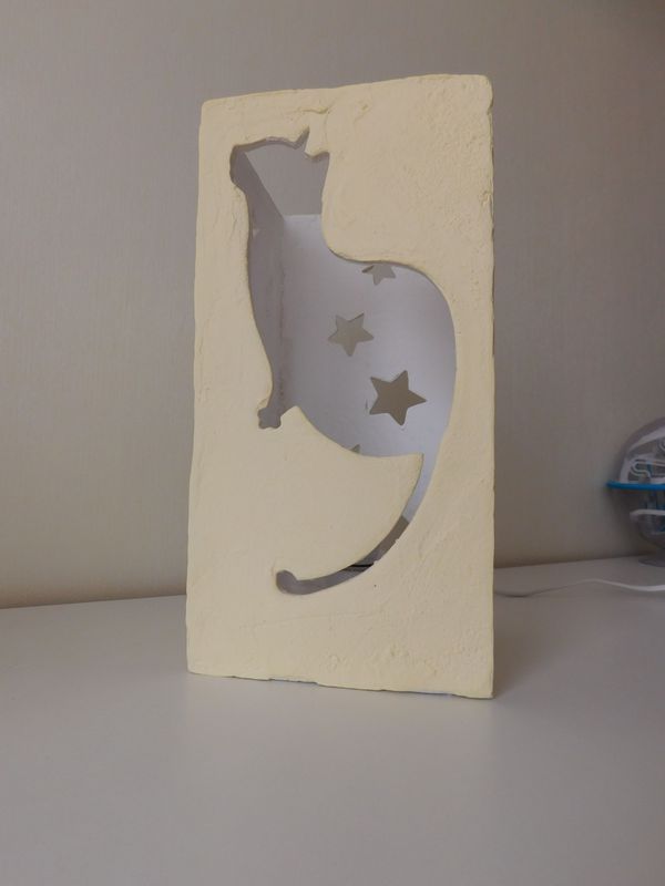 And here are my cat lamps))) - My, cat, Bike, With your own hands, My, Gypsum, , Longpost