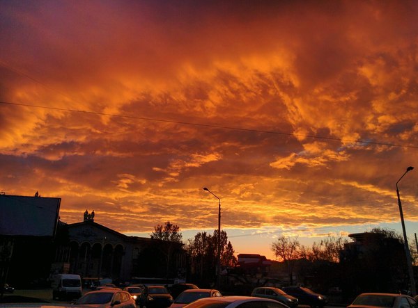 The picture is beautiful even if it is turned upside down - My, Sky, Sunset, Rostov-on-Don