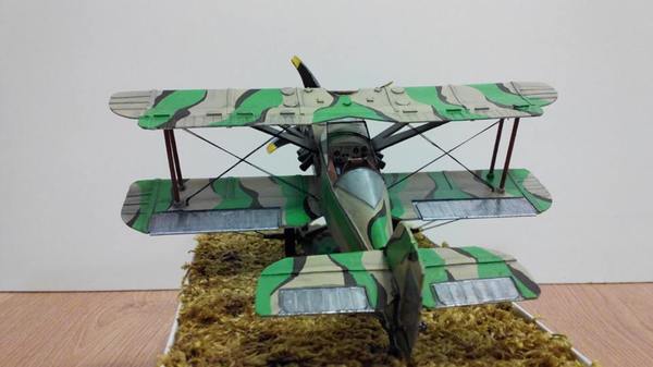 Самодельная модель биплана из картона. papercraft, стендовый моделизм, Своими руками, длиннопост
